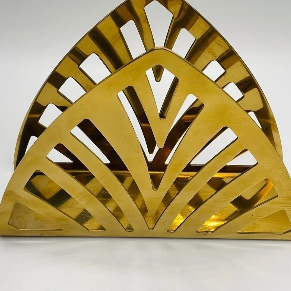 VTG Napkin Holder Ikea Tillstallning Desk Letter Rack Brass Colour Modern Class